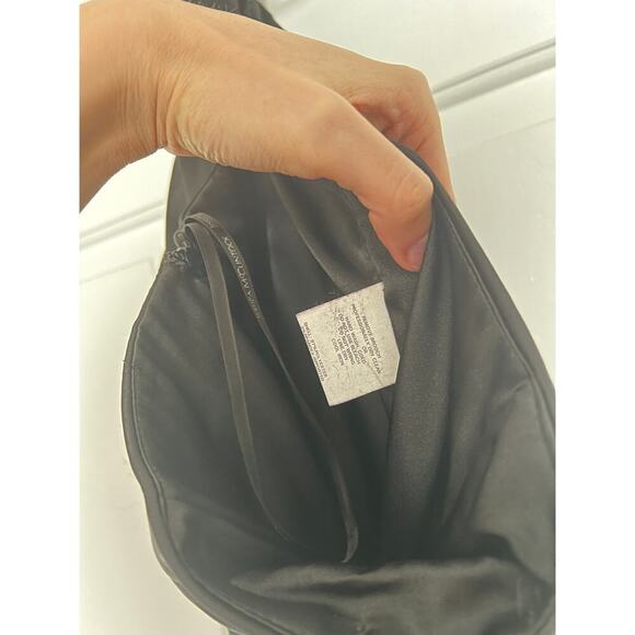 Jessica McClintock Y2K Vintage Whimsigoth Black Satin Gown Dress - Picture 6 of 8